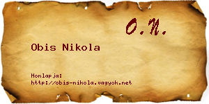 Obis Nikola névjegykártya